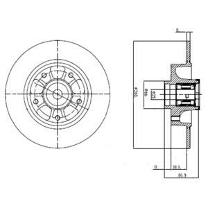 Rear Solid Brake Disc Coated - 260mm Diameter