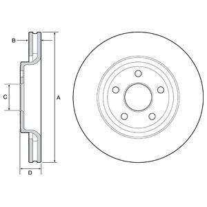 FRONT VENTED BRAKE DISC - 350MM DIAMETER