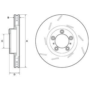 FRONT LH VENTED BRAKE DISC COATED - 360MM DIAMETER