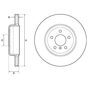 REAR VENTED BRAKE DISC COATED - 345MM DIAMETER