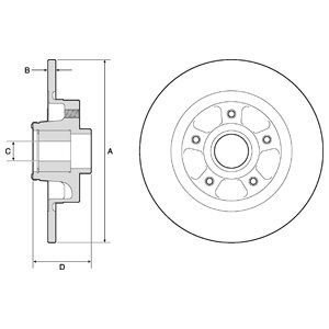 Rear Solid Brake Disc - 274mm Diameter