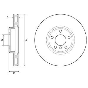 FRONT LH VENTED BRAKE DISC COATED - 348MM DIAMETER