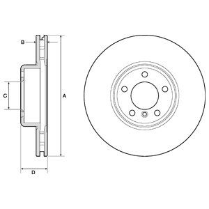 FRONT VENTED BRAKE DISC COATED - 340MM DIAMETER