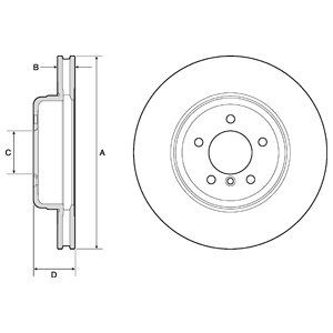 FRONT VENTED BRAKE DISC COATED - 348MM DIAMETER