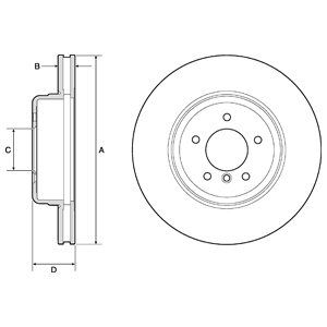 FRONT VENTED BRAKE DISC COATED - 348MM DIAMETER