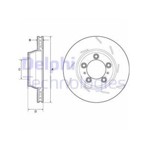 Front or Rear Vented Brake Disc - 330mm Diamater