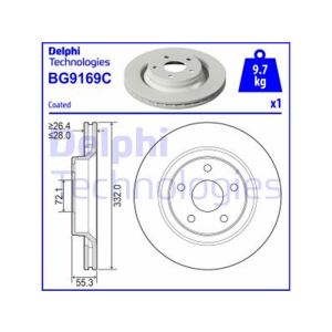 FRONT VENTED BRAKE DISC COATED - 332MM DIAMETER