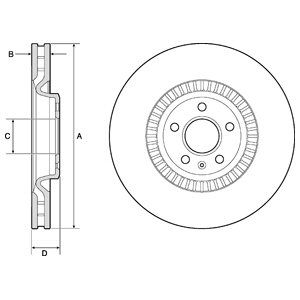 FRONT VENTED BRAKE DISC COATED - 356MM DIAMETER