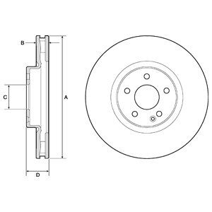 FRONT VENTED BRAKE DISC COATED - 330MM DIAMETER