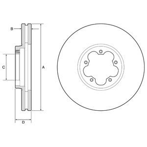 FRONT VENTED BRAKE DISC COATED - 308MM DIAMETER