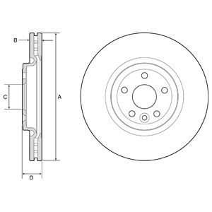 FRONT VENTED BRAKE DISC COATED - 325MM DIAMETER