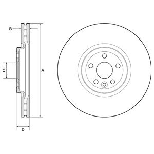 FRONT VENTED BRAKE DISC COATED - 350MM DIAMETER