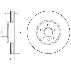 FRONT VENTED BRAKE DISC COATED - 316MM DIAMETER