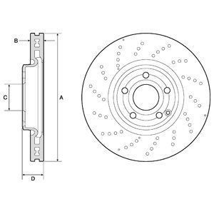 FRONT VENTED BRAKE DISC COATED - 322MM DIAMETER