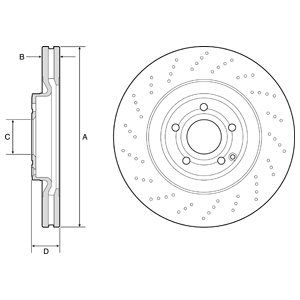 FRONT VENTED BRAKE DISC COATED - 344MM DIAMETER