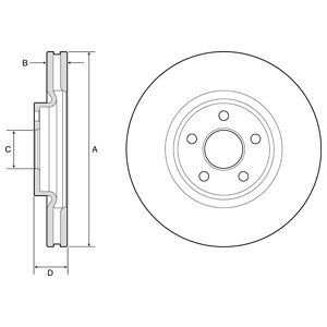 FRONT VENTED BRAKE DISC COATED - 316MM DIAMETER