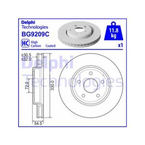 FRONT VENTED BRAKE DISC COATED - 330MM DIAMETER