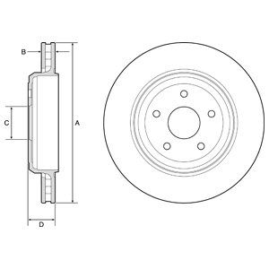 REAR VENTED BRAKE DISC COATED - 350MM DIAMETER