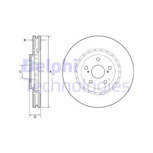 FRONT VENTED BRAKE DISC SINGLE COATED - 328MM DIAMETER