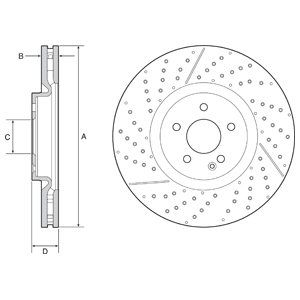 FRONT VENTED BRAKE DISC COATED - 350MM DIAMETER