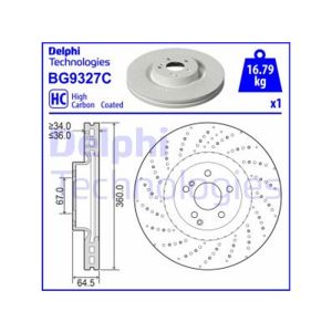 FRONT VENTED BRAKE DISC SINGLE COATED - 360MM DIAMETER