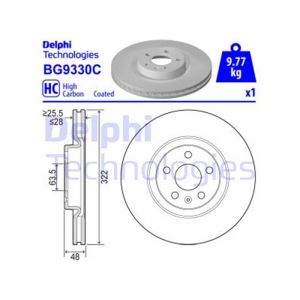 Front Vented Brake Disc - 322mm Diameter