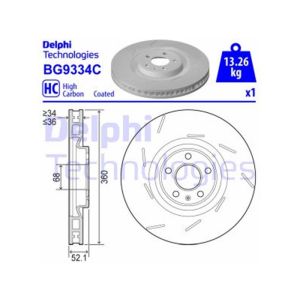 FRONT RH VENTED BRAKE DISC SINGLE COATED - 360MM DIAMETER