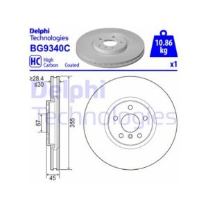 Front Vented Brake Disc - 335mm Diameter