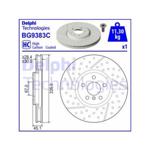 Front Vented Brake Disc - 335mm Diameter