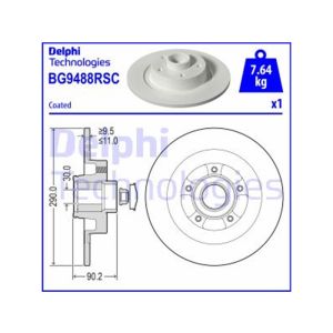 Rear Solid Brake Disc - 290mm Diameter