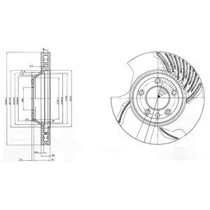 FRONT LH VENTED BRAKE DISC - 350MM DIAMETER