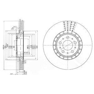 Front Vented Brake Disc Coated - 336mm Diameter