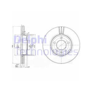 Front Vented Brake Disc - 307mm Diameter