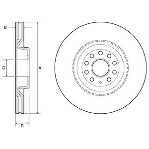 FRONT VENTED BRAKE DISC - 345MM DIAMETER