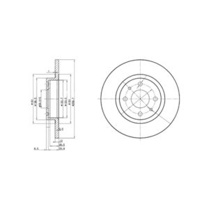 Front Solid Brake Disc Pair - 257mm Diameter