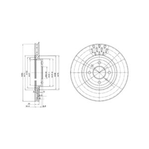 Front Vented Brake Disc Pair - 284mm Diameter