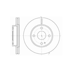 Front Vented Brake Disc Pair Coated - 235mm Diameter