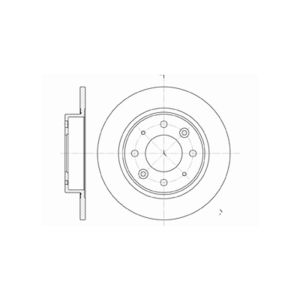 Rear Solid Brake Disc Pair Coated - 261mm Diameter