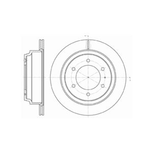 Rear Vented Brake Disc Pair Coated - 313mm Diameter