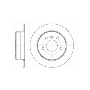 Rear Solid Brake Disc Pair Coated - 258mm Diameter