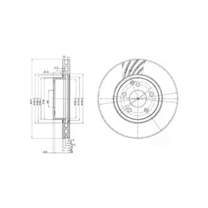 Front Vented Brake Disc Pair - 312mm Diameter