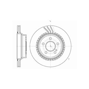 Rear Vented Brake Disc Pair Coated - 300mm Diameter