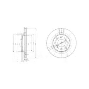 FRONT VENTED BRAKE DISC PAIR - 239.8MM DIAMETER