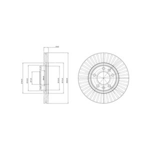 Front Vented Brake Disc Pair - 283mm Diameter