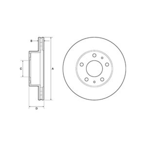 Front Vented Brake Disc Pair - 280mm Diameter