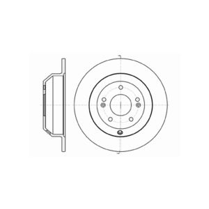 Rear Solid Brake Disc Pair Coated - 302mm Diameter