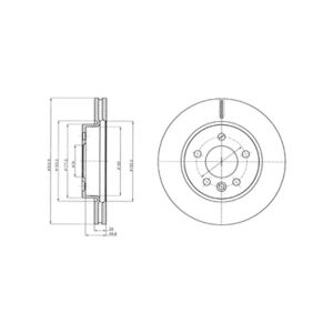 Front Vented Brake Disc Pair - 303mm Diameter