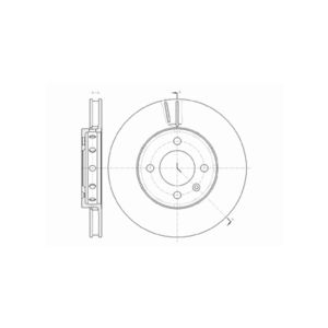 Front Vented Brake Disc Pair Coated - 256mm Diameter