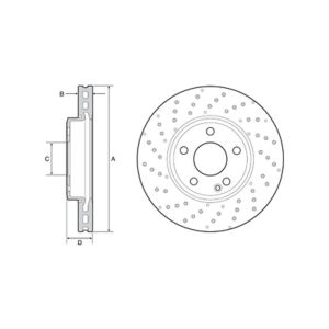 Front Vented Brake Disc Pair - 295mm Diameter