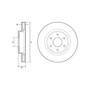 Front Vented Brake Disc Pair - 296mm Diameter